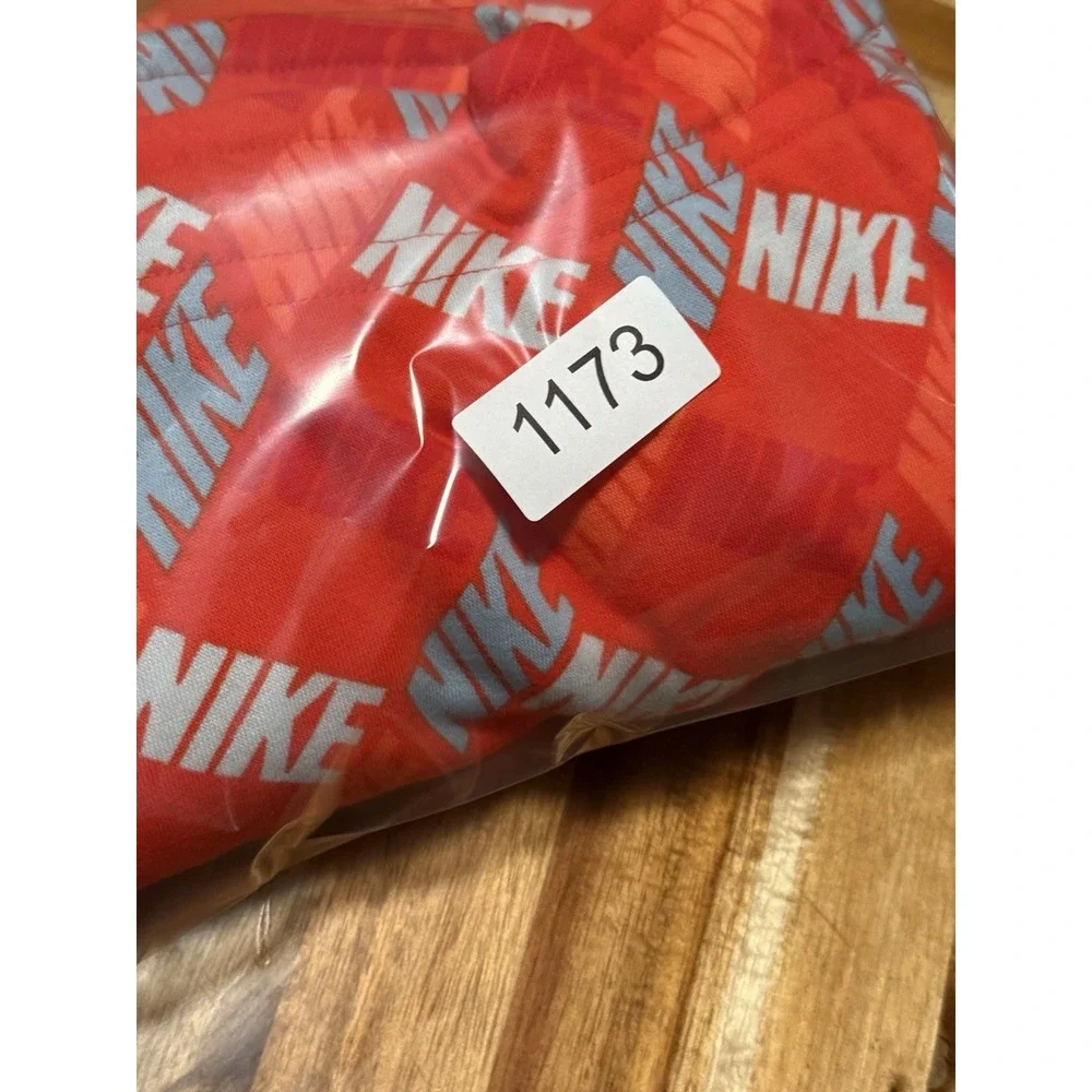 Nike Womens Essentials Pullover Hoodie Sz XL Red All Over Logo‎ Print DV0029 AOP
